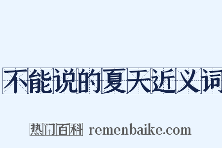 不能说的夏天近义词是什么意思的图片